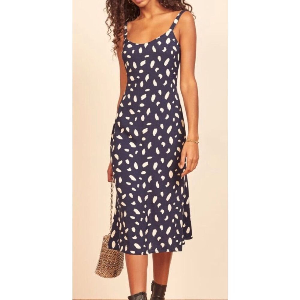 Reformation Avalon dress black floral, Sz 8, $218 C25